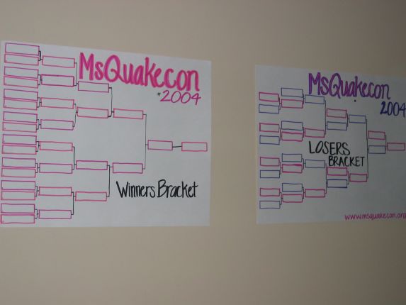 The brackets were posted on the wall with care, in hopes the contestants would soon be there (qc041002.jpg, 573w x 430h )