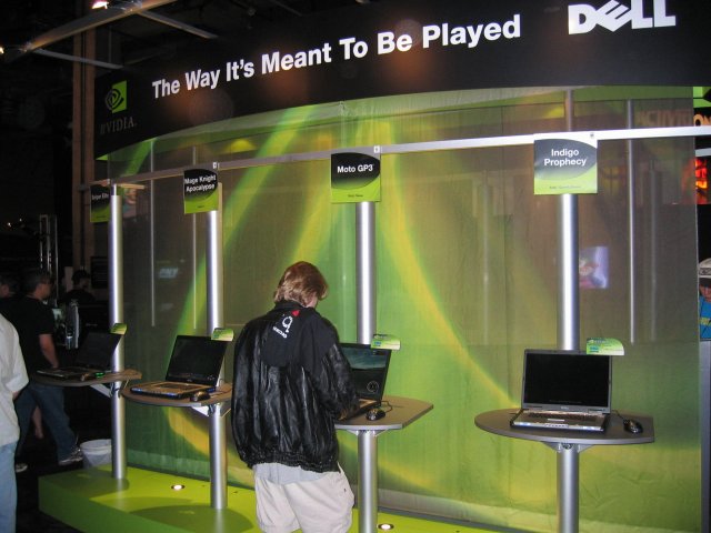 They had laptops setup to demonstrate their video chips. (qc052007.jpg, 640w x 480h )