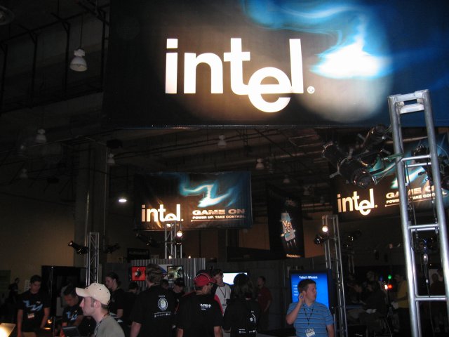 The Intel booth was as large or larger then nVidia's.  Here is the front. (qc052012.jpg, 640w x 480h )