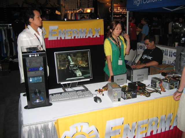 Enermax was displaying cases and power supplies. (qc052026.jpg, 640w x 480h )