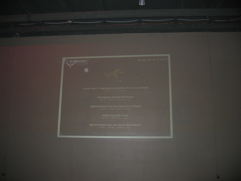They projected updated schedules of events on the wall. (qc071007.jpg, 800w x 600h )
