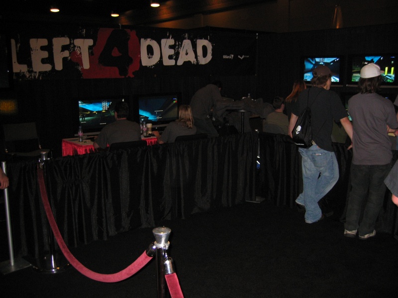The Left 4 Dead demo.  There was always a line waiting to play this game. (qc071028.jpg, 800w x 600h )