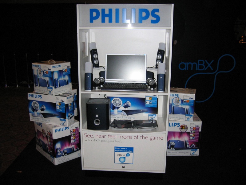 Phillips had a booth featuring their amBX line of computer speaker systems. (qc071040.jpg, 800w x 600h )