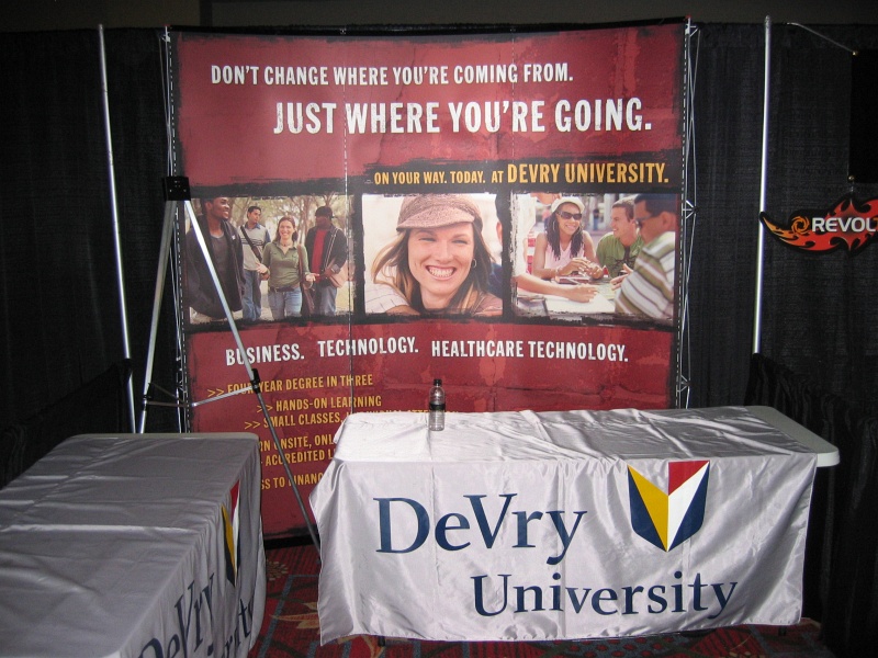DeVry University was present, explaining their career training programs. (qc071045.jpg, 800w x 600h )