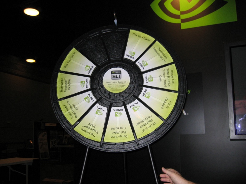 nVidia passed out numbered buttons.  If you found your match, you both got a spin on the Wheel of Prizes. (qc071053.jpg, 800w x 600h )