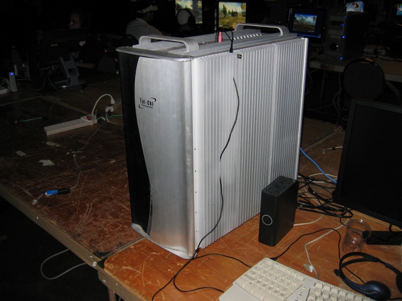 I saw two or three of these in the entire BYOC.  The case is covered with cooling fins. (qc072020.jpg, 800w x 600h )
