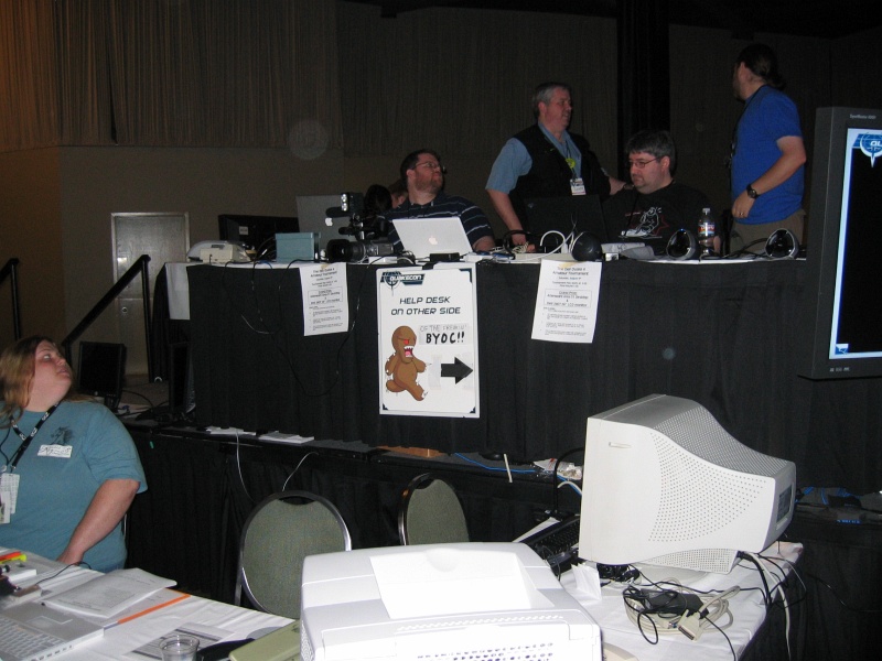 This was the Information Desk at the front of the BYOC. (qc072070.jpg, 800w x 600h )
