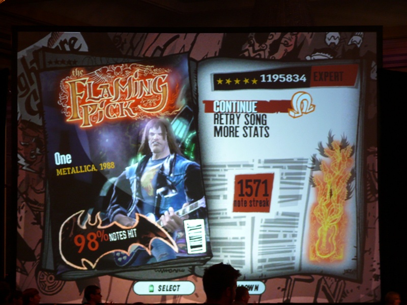 The first place Co-Op team scored 1,195,834 and had a 1571 note streak on One by Metallica (qc083025.jpg, 800w x 600h )