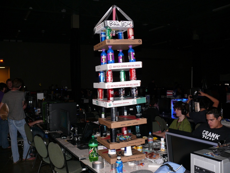 No towers of Bawls cans in the BYOC this year.  This was about as complicated as the construction got. (qc100067.jpg, 800w x 600h )