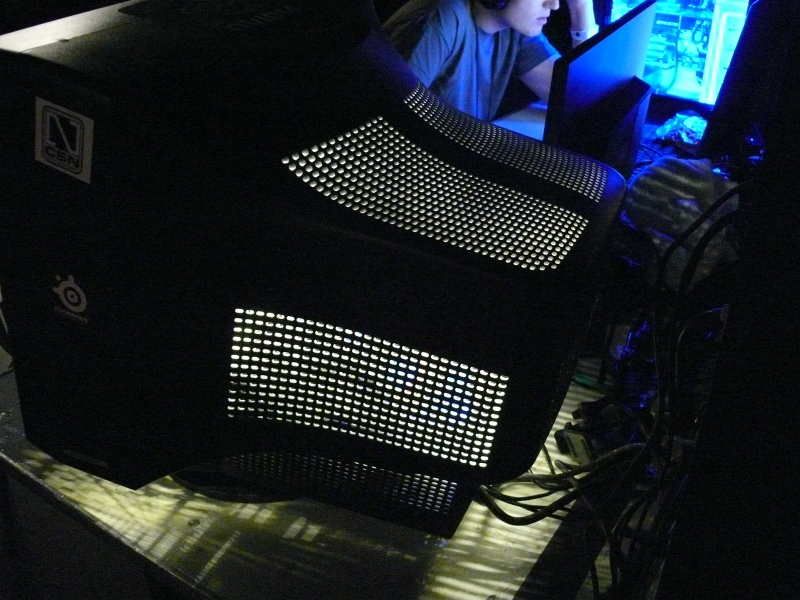 The light shining through the monitor cooling vents makes an interesting effect. (qc110041.jpg, 800w x 600h )